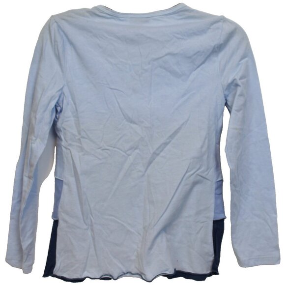 Y2K Limited Too Blue Layer Ruffle Shirt sz 12 Jr Pre-Teen Retro Empire Waist Bow - Picture 5 of 6